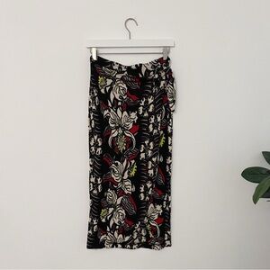 Vintage Betsey Johnson Hawaiian Floral Print Wrap Skirt